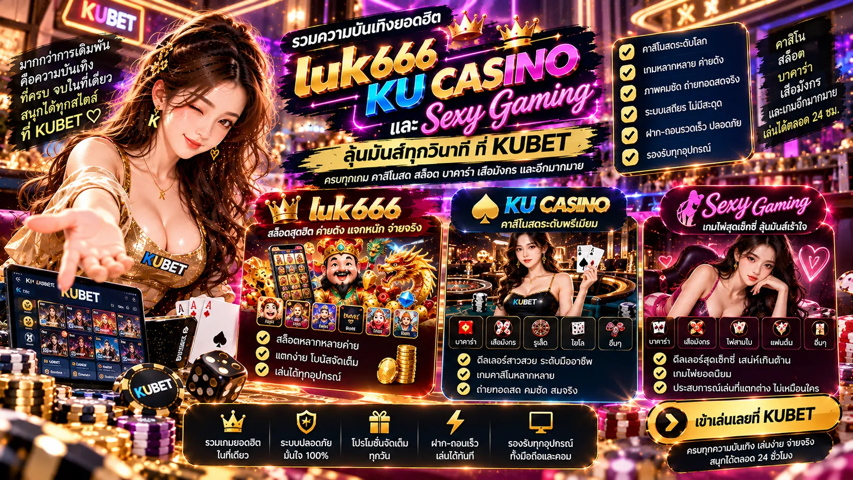 รวมความบันเทิงยอดฮิต luk666, KU CASINO และ sexy gaming ลุ้นมันส์ทุกวินาที